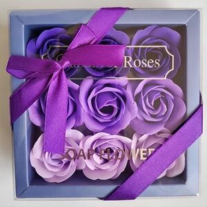 Purple Soap Flower Gift Box, Beautiful, NEW